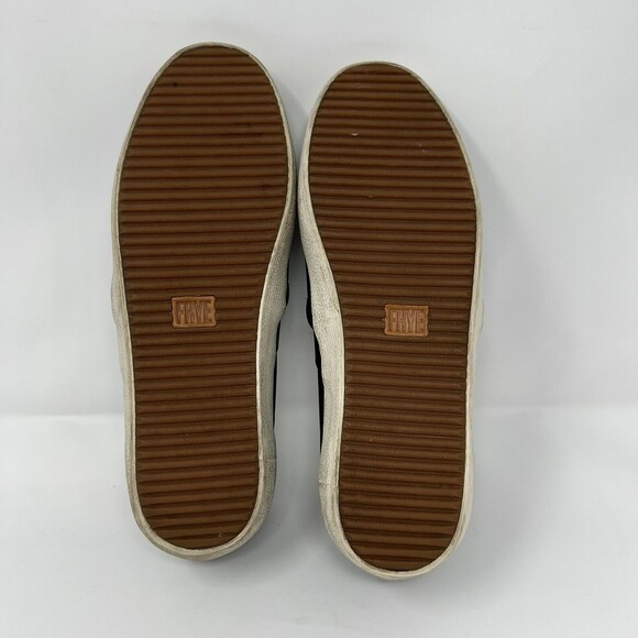 Womens Frye Ivy Slip On Black Leather Sneakers Loafers Sz 7.5 - Picture 8 of 8